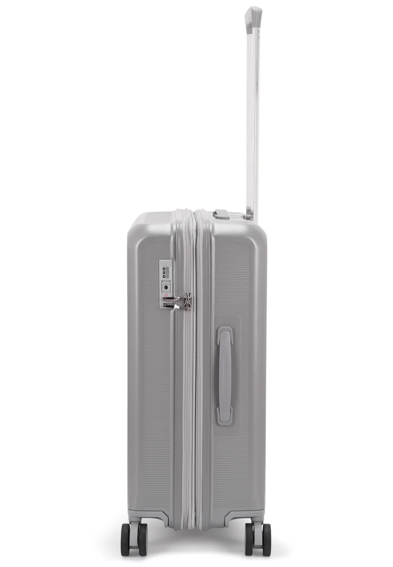 Echolac  Sense 56+67+78 Cm Hardcase Expandable 4-Double Wheeled 3 Piece Luggage Trolley Set - Silver  | Best Price UAE